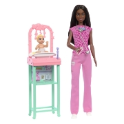 Imagine BARBIE SET DE JOACA PAPUSA BARBIE BRUNETA FACE CARIERA PEDIATRU