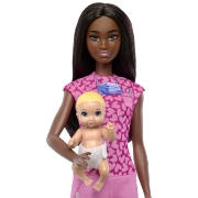 Imagine BARBIE SET DE JOACA PAPUSA BARBIE BRUNETA FACE CARIERA PEDIATRU