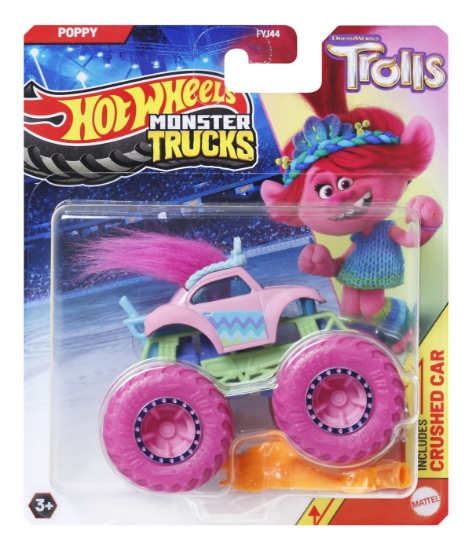 Imagine HOT WHEELS MONSTER TRUCK MASINUTA TROLLS POPPY SCARA 1:64