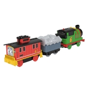 Imagine Thomas locomotiva motorizată Percy Brake Car Bruno cu 2 vagoane