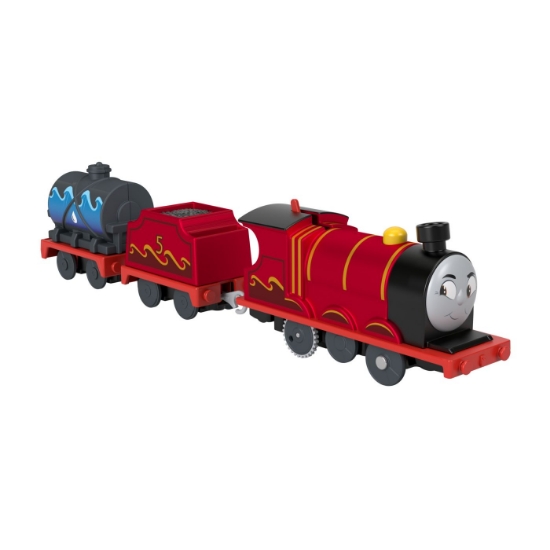 Imagine Thomas locomotiva motorizată Splash Tank James cu 2 vagoane