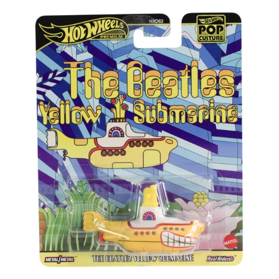 Imagine Hot Wheels Pop Culture Mașinuță Metalică The Beatles Yellow Submarine, scară 1:64