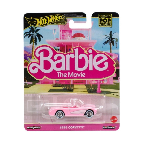 Imagine HOT WHEELS POP CULTURE BARBIE THE MOVIE MASINUTA METALICA 1956 CORVETTE SCARA 1:64