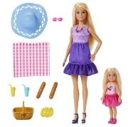 Imagine BARBIE FAMILY AND FRIENDS SET PAPUSA BARBIE SI PAPUSA CHELSEA