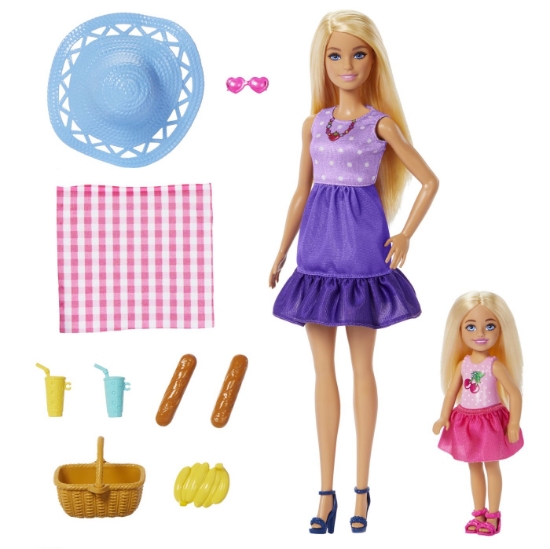 Imagine BARBIE FAMILY AND FRIENDS SET PAPUSA BARBIE SI PAPUSA CHELSEA