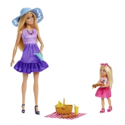 Imagine BARBIE FAMILY AND FRIENDS SET PAPUSA BARBIE SI PAPUSA CHELSEA