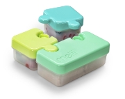 Imagine RECIPIENT HRANA BEBE MODEL PUZZLE, MELII, ALBASTRU&VERDE