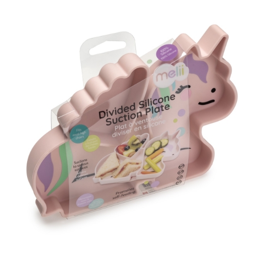 Imagine Farfurie compartimentată din silicon cu ventuză, Melii – Unicorn
