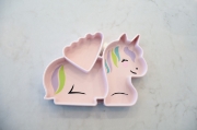 Imagine FARFURIE COMPARTIMENTATA DIN SILICON CU VENTUZA, MELII, UNICORN