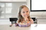 Imagine Farfurie compartimentată din silicon cu ventuză, Melii, model pisică