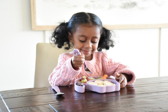 Imagine Farfurie compartimentată din silicon cu ventuză, Melii, model pisică