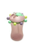 Imagine Cană cu pai Abacus 340 ml, Melii, roz
