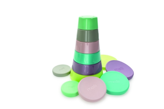 Imagine Set 6 recipiente hrană bebe, Melii, model Turn