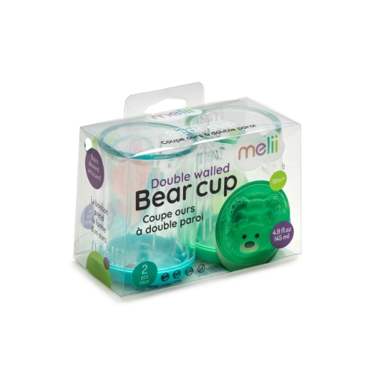 Imagine SET 2 PAHARE COPII DESIGN INTERIOR URS, MELII, ALBASTRU&VERDE