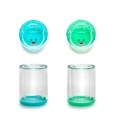 Imagine SET 2 PAHARE COPII DESIGN INTERIOR URS, MELII, ALBASTRU&VERDE