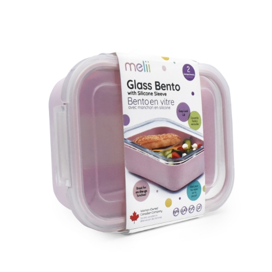 Imagine RECIPIENT STICLA 740ML CU HUSA ANTIDERAPANTA SILICON MELII ROZ