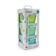 Imagine SET 3 RECIPIENTE STICLA 3 160ML CU HUSA ANTIDERAPANTA SILICON MELII BLUE MINT LIME