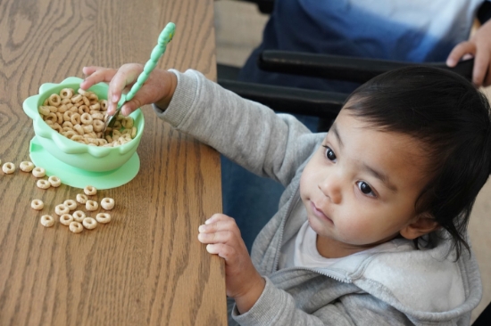 Imagine Set 2 castronele cu ventuză silicon Melii model dinozaur