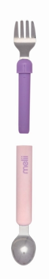 Imagine Set linguriță-furculiță, Melii, Pink&Purple