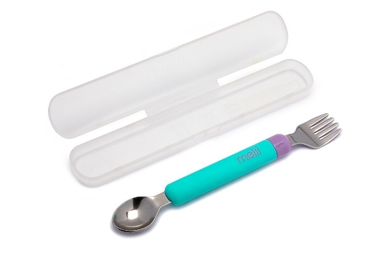 Imagine Set linguriță-furculiță, Melii, Blue&Purple