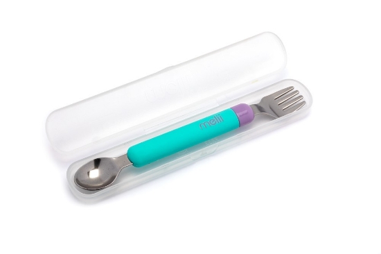 Imagine Set linguriță-furculiță, Melii, Blue&Purple
