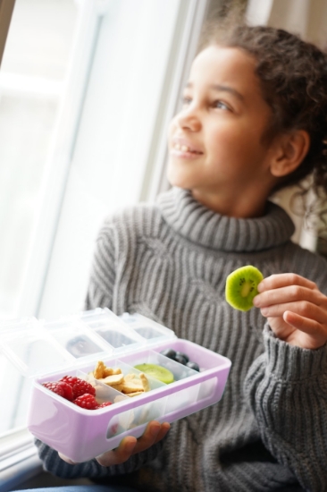 Imagine Cutie snack cu 4 compartimente, Melii, roz