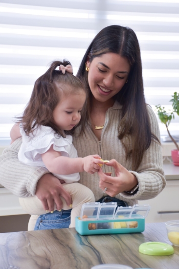 Imagine Cutie snack cu 4 compartimente, Melii, Blue