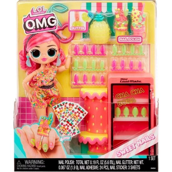 Imagine L.O.L. SURPRISE! OMG SWEET NAILS PINKY POPS FRUIT SHOP SET PAPUSA CU ACCESORII