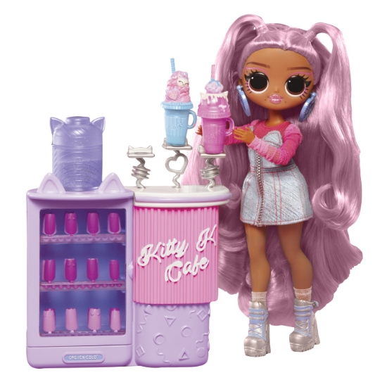 Imagine L.O.L. SURPRISE! OMG SWEET NAILS KITTY K CAFÉ SET PAPUSA CU ACCESORII