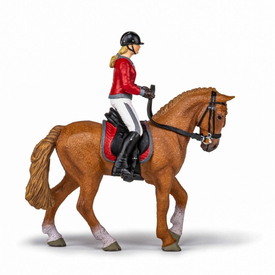 Imagine PAPO FIGURINA SET ECHITATIE CAL SI JOCHERITA IN JACHETA ROSIE