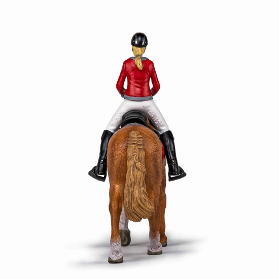 Imagine PAPO FIGURINA SET ECHITATIE CAL SI JOCHERITA IN JACHETA ROSIE