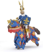 Imagine PAPO FIGURINA CAVALER CRIN ALBASTRU