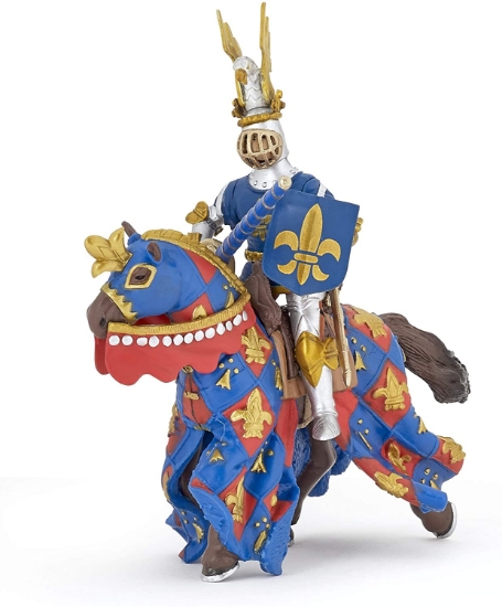 Imagine PAPO FIGURINA CAVALER CRIN ALBASTRU