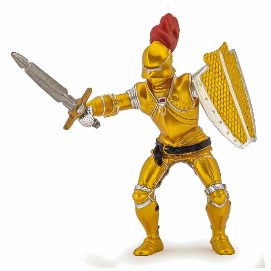 Imagine PAPO FIGURINA CAVALER IN ARMURA AURIE