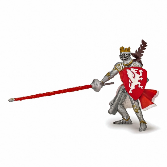 Imagine PAPO FIGURINA REGE CU BLAZON DRAGON ROSU