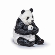 Imagine PAPO FIGURINA URS PANDA SEZAND CU PUI IN BRATE