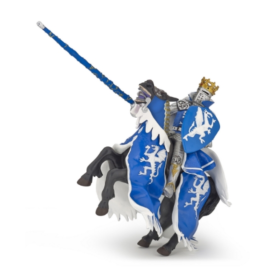 Imagine PAPO FIGURINA CALUL REGELUI CU BLAZON DRAGON ALBASTRU