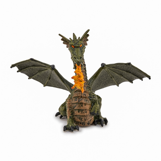 Imagine PAPO FIGURINA DRAGON VERDE INARIPAT CU FLACARA