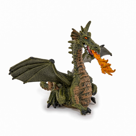 Imagine PAPO FIGURINA DRAGON VERDE INARIPAT CU FLACARA