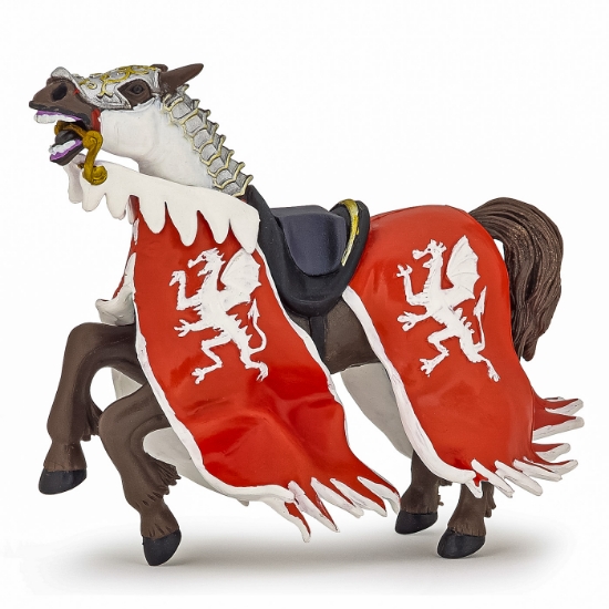 Imagine PAPO FIGURINA CALUL REGELUI CU BLAZON DRAGON ROSU