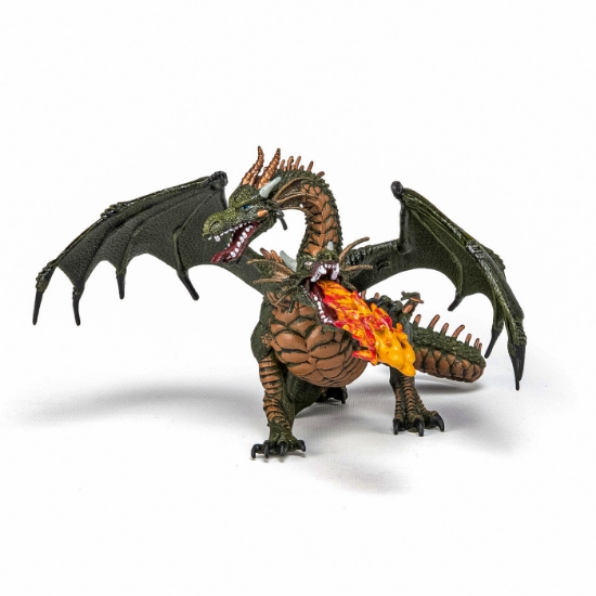 Imagine PAPO FIGURINA DRAGON CU 2 CAPETE