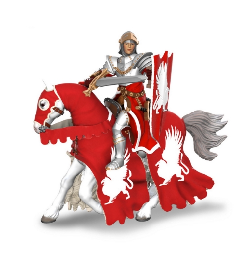 Imagine PAPO FIGURINA CAL CAVALERULUI MEDIEVAL GRIFON