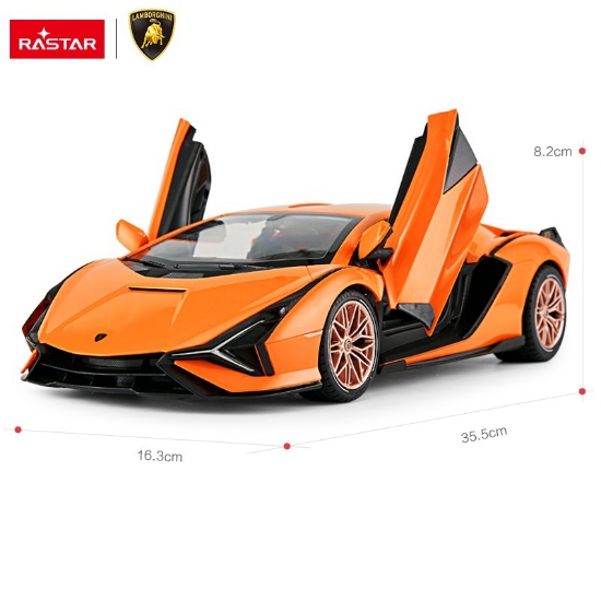 Imagine MASINA CU TELECOMANDA LAMBORGHINI SIAN PORTOCALIU CU SCARA 1 LA 14