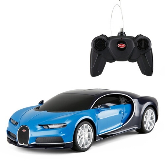 Imagine MASINA CU TELECOMANDA BUGATTI CHIRON ALBASTRU CU SCARA 1 LA 24