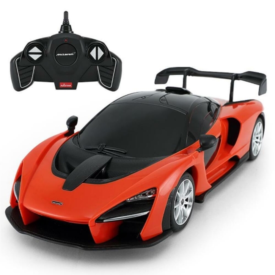 Imagine MASINA CU TELECOMANDA McLAREN SENNA PORTOCALIU CU SCARA 1 LA 18