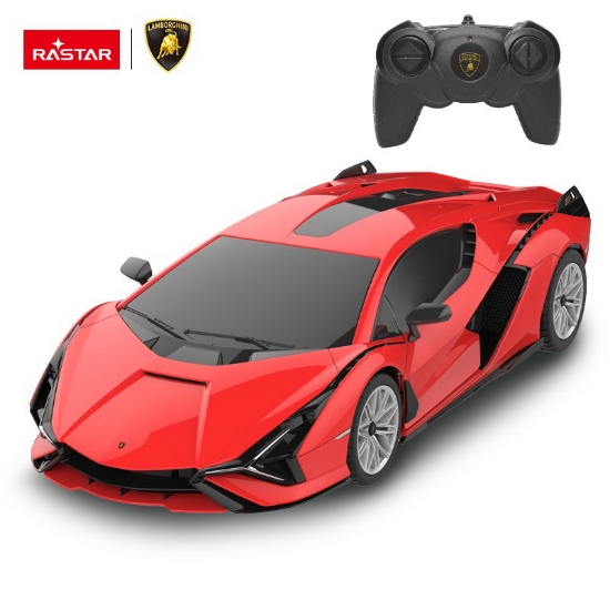 Imagine MASINA CU TELECOMANDA LAMBORGHINI SIAN ROSU CU SCARA 1 LA 24