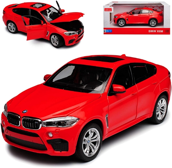 Imagine Mașinuță metalică BMW X6M roșu scară 1 la 24