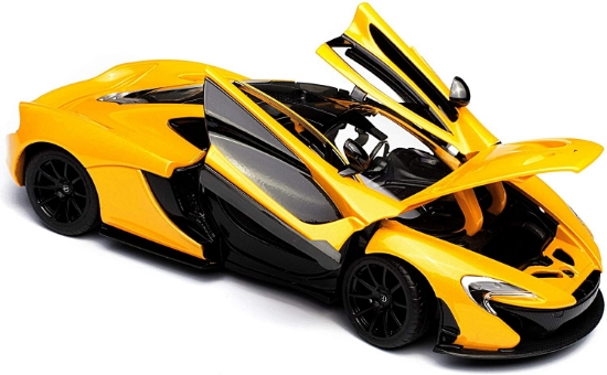 Imagine Mașinuță metalică McLaren P1 galben scară 1 la 24