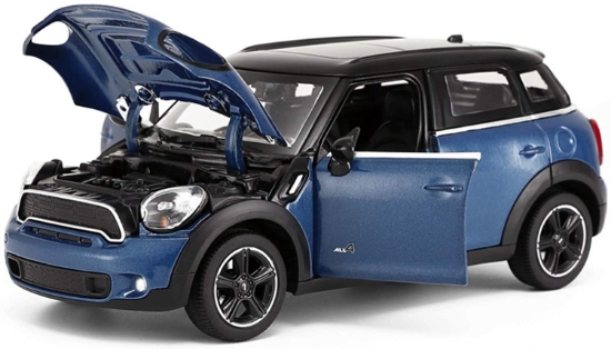 Imagine MASINUTA METALICA MINICOOPER ALBASTRU SCARA 1 LA 24