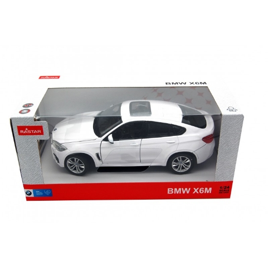Imagine Mașinuță metalică BMW X6M alb scară 1 la 24
